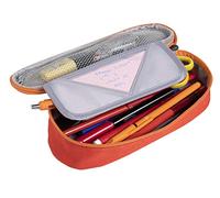 Exacompta - Ref 52830E - Box of 6 Compact Pencil Cases - Made of Certified Recycled Polyester - Designed to Easily find Essentials - Orange, Turquoise