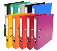 Exacompta - Ref 53054E - Prem'Touch PVC Lever Arch File - 320 x 290mm in Size, 2 Rings, Can Hold A4 Documents, 50mm Spine, 55mm Rings, FSC-Certified - Assorted Vivid Colours (Pack of 10)