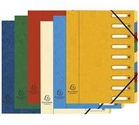Exacompta - Ref 5309E - Harmonika Multipart File - 24.5 x 32cm in Size, Suitable for A4 Documents, 9 Multi-Coloured Tabbed Sections, Premium Pressboard Cover - Assorted Colours (Pack of 6)