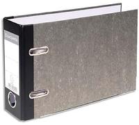 Exacompta - Ref 53111E - Lever Arch File - 175 x 290mm in Size, Suitable for A5 Landscape Documents, 70mm Spine, 75mm Rings - Grey Marbled with Black Spine