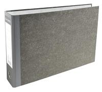 Exacompta - Ref 53310E - PVC Lever Arch File - 24 x 37 cm in Size, Suitable for Landscape A4 Documents, 70mm Spine, 75mm Rings, Reinforced Metal Finger Pull - Grey