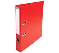 Exacompta - Ref 53545E - Prem'Touch PVC Lever Arch File - 320 x 290mm in Size, 2 Rings, Can Hold A4 Documents, 50mm Spine, 55mm Rings, FSC-Certified - Red Cover