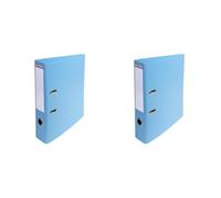 Exacompta - Ref 53702E - Prem'Touch PVC Lever Arch File - 320 x 290mm in Size, 2 Rings, Can Hold A4 Documents, 70mm Spine, 75mm Rings, FSC-Certified - Light Blue Cover (Pack of 2)