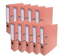 Exacompta - Ref. 53705E - Box of 10 PVC lever arch files - 70 mm spine - 75 mm mechanical - External dimensions: 32 x 29 x 7 cm - A4 file format - Colour: Salmon
