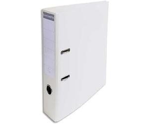 Exacompta - Ref 53748E - Prem'Touch PVC Lever Arch File - 320 x 290mm in Size, 2 Rings, Can Hold A4 Documents, 70mm Spine, 75mm Rings, FSC-Certified - White Cover