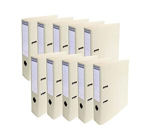 Exacompta - Ref. 53750E - Box of 10 A4 Prem'Touch lever arch files - Spine 70 mm - Mechanical 75 mm - External dimensions: 32 x 29 x 7 cm - Format to file A4 - Colour: Mastic