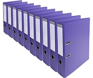 Exacompta - Ref. 53757E - Box of 10 A4 Prem'Touch lever arch files - Spine 70 mm - Mechanical 75 mm - External dimensions: 32 x 29 x 7 cm - Format to file A4 - Colour: Violine
