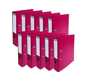 Exacompta - Ref. 53759E - Box of 10 Prem'Touch A4 lever arch files - Spine 70 mm - Mechanical 75 mm - External dimensions: 32 x 29 x 7 cm - Format to file A4 - Colour: Raspberry
