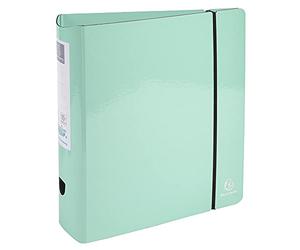 Exacompta - Ref. 53767E - 1 Aquarel Prem'Touch lever arch file - Rounded spine 80mm - A4 - Assorted colours - Pastel green
