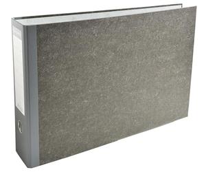 Exacompta - ref. 53810E - Box of 4 Lever Arch Files with Grey Marbled Paper A3 Horizontal - Spine 80 mm - Mechanical 80 mm - External Dimensions: 32 x 48 cm - Colour: Grey-Grey Back