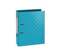 Exacompta - Ref 53827E - 1928 Collection -Lever Arch File - 32 x 30cm, Suitable for A4 Documents, 70mm Spine, 2 Rings, Embossed Paper on Board - Turquoise (Pack of 10)
