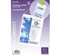 Exacompta - Ref 5382E - PVC Single Protective Sleeve - 297 x 210mm in Size, Suitable for A4 Documents, 2 Faces, 2mm PVC, Durable for Everyday Use - Bag of 10