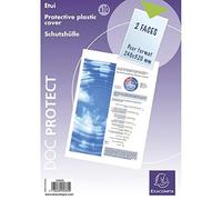 Exacompta - Ref 5385E - PVC Single Protective Sleeve - 322 x 249mm in Size, Suitable for A4 Documents, 2 Faces, 2mm PVC, Durable for Everyday Use - Bag of 10