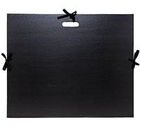 Exacompta - Ref 538900UNISE - Kraft Portfolio with Fabric Ribbons and Handle - 590 x 720mm in Size, Suitable for Documents Up To 500 x 650mm, Elastic Straps & Integrated Handle - Black