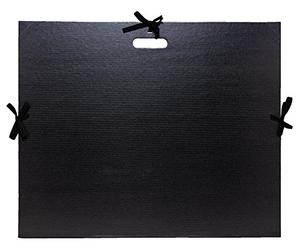 Exacompta - Ref 538900UNISE - Kraft Portfolio with Fabric Ribbons and Handle - 590 x 720mm in Size, Suitable for Documents Up To 500 x 650mm, Elastic Straps & Integrated Handle - Black