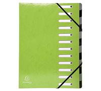 Exacompta - Ref 53923E - Iderama Collection - Harmonika Multipart File - 245 x 320mm in Size, Suitable for A4 Documents, 12 Multicoloured Tabbed Sections - Anise Green