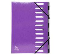 Exacompta - Ref 53926E - Iderama Collection - Harmonika Multipart File - 245 x 320mm in Size, Suitable for A4 Documents, 12 Multicoloured Tabbed Sections - Purple