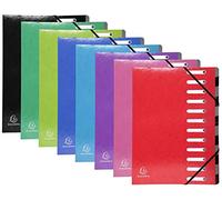 Exacompta - Ref 53929E - Iderama Collection - Harmonika Multipart File - 245 x 320mm in Size, Suitable for A4 Documents, 12 Multicoloured Tabbed Sections - Assorted Colours (Pack of 8)