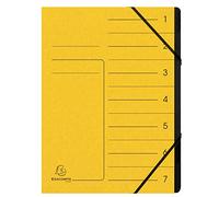 Exacompta - Ref 540709E - Stapled Spine Multipart File - 245 x 320mm in Size, Suitable for Storing A4 Documents - 7 Tabbed Sections - Yellow Cover with Reinforced Tabs