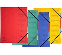 Exacompta - Ref 54070E - Stapled Spine Multipart File - 245 x 320mm in Size, Suitable for Storing A4 Documents - 7 Tabbed Sections - Covers with Multicoloured Tabs (Pack of 12)