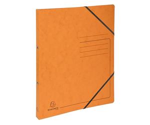 Exacompta - Ref 542554E - Mottled Pressboard Ring Binder - 320 x 250mm in Size, Suitable for A4 Documents, 2 x 15mm O-Rings, 20mm Spine - Orange (Pack of 10)