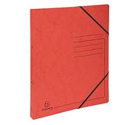 Exacompta - ref. 542555E - 1 printed glossy card binder with rubber bands - 2 round rings, 15 mm diameter - 20 mm spine - External dimensions: 32 x 25 cm - A4 file format - Colour: red