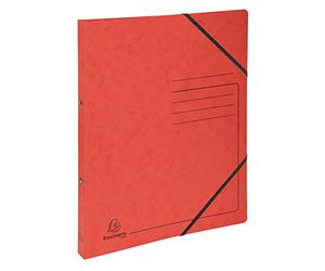 Exacompta - Ref 542555E - Mottled Pressboard Ring Binder - 320 x 250mm in Size, Suitable for A4 Documents, 2 x 15mm O-Rings, 20mm Spine - Red (Pack of 10)