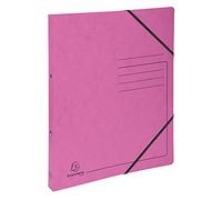 Exacompta - ref. 542557E - 1 printed glossy card binder with rubber bands - 2 round rings 15 mm diameter - 20 mm spine - External dimensions: 32 x 25 cm - A4 file format - Colour: pink