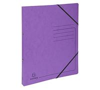 Exacompta - ref. 542558E - 1 Printed glossy card binder with rubber bands - 2 round rings 15 mm diameter - 20 mm spine - External dimensions: 32 x 25 cm - A4 file format - Colour: purple