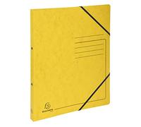 Exacompta - Ref 542559E - Mottled Pressboard Ring Binder - 320 x 250mm in Size, Suitable for A4 Documents, 2 x 15mm O-Rings, 20mm Spine - Yellow (Pack of 10)