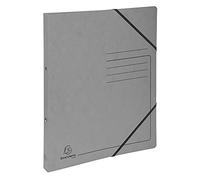 Exacompta - ref. 542561E - 1 Printed glossy card binder with rubber bands - 2 round rings 15 mm diameter - Spine 20 mm - External dimensions: 32 x 25 cm - A4 file format - Colour: gray