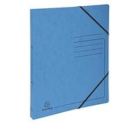 Exacompta - ref. 542562E - 1 Printed glossy card binder with rubber bands - 2 round rings 15mm diameter - 20mm spine - External dimensions: 32x25 cm - A4 file format - Colour: turquoise