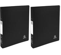 Exacompta - Ref 54391E - PP Opaque Ring Binder - Suitable for Storing A4+ Documents, 2 O-Rings, 40mm Spine, Made from Polypropylene, Spine Label - Black (Pack of 2)