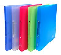 Exacompta - Ref 544699E - Box of 10 semi-Rigid PP Chromaline Binders - 2 Round Rings 20 mm - Spine 30 mm - External Dimensions: 32 x 25 cm - A4 File Format - Assorted