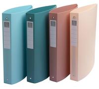 Exacompta - Ref 54470E - Pack of 4 Skandi semi-Rigid Binders - Recycled PP - 2 Round Rings - 40mm Spine - External Size: 32x27cm - Format to File A4 Maxi - 4 Assorted Colours