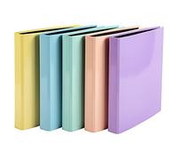 Exacompta Aquarel Ringbinder Plastic Coated 2 Ring 25mm Assorted Pastels (Pack 1