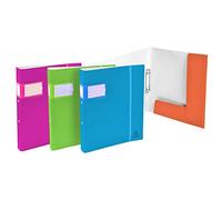 Exacompta - Ref 54561E - Campus Neon PP Semi-Rigid Ring Binder - 320 x 268mm in Size, Suitable for A4+ Documents, 40mm Spine, 2 Rings - Assorted Colours
