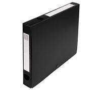 Exacompta - Ref. 54631E - 10 press-fit archive boxes in opaque polypropylene - 40 mm back - label holder on both sides - for A4 format - size 25x33 cm - black color - delivered flat