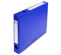 Exacompta - Ref. 54632E - 10 press-fit archive boxes in opaque polypropylene - 40 mm back - label holder on both sides - for A4 format - size 25x33 cm - blue color - delivered flat