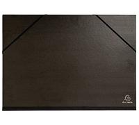 Exacompta - Ref 548000E - Kraft Portfolio with Elastic Strap - 320 x 450mm in Size, Suitable for A3 Documents, Elastic Strap Closures, Laminated Cardboard - Black