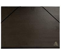 Exacompta - Ref 548015E - Kraft Portfolio with Elastic and Handle - 320 x 450mm in Size, Suitable for A3 Documents, Elastic Straps & Integrated Handle - Black