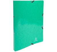 Exacompta - ref. 54898E - 1 coated glossy card binder with rubber bands - 2 round rings 15mm diameter - 20mm spine - External dimensions: 32x25 cm - A4 file size - Colour: dark green