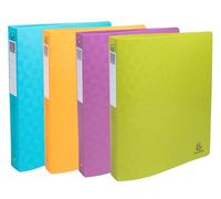 Exacompta - Ref 54910E - Pack of 4 Pop'N Co Flexible Binders - Recycled PP - 2 Round Rings - 20mm Spine - External Size: 32x25cm - File Format A4-4 Assorted Colours