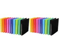 Exacompta - ref. 54929E - 1 Iderama Film-Coated Rigid Binder - 2 Round Rings, Diameter 30 mm - Spine 40 mm - External Dimensions: 32 x 26 cm - A4 File Format - 10 Assorted Colors (Pack of 2)