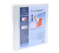 Exacompta - ref. 54940E - 1 customizable rigid opaque binder with 2 pockets - 2 D-rings of 16 mm - Spine 38 mm - External dimensions: 32 x 27.3 cm - Format to be filed A4 Maxi - Colour: white