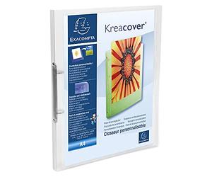 Exacompta - ref. 54960E - 1 customizable flexible PP binder with 1 pocket - 2 round rings, 15 mm diameter - External dimensions: 32 x 25 cm - A4 file format - Colour: colorless