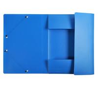 Exacompta - Ref 55082E - Carton of 50 Opak Elastic folders - 3 Flap Pockets - Opaque Polypropylene - Colour Blue - Size 24 x 32 cm for A4 documents