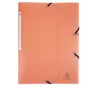 Exacompta - Ref. 55177E - set of 5 folders with elastic bands 3 polypropylene flaps - dimensions 24 x 32 cm - for A4 format - Chromaline Pastel - coral colour