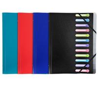 Exacompta - Ref 55180E - Opak Multipart File With Internal Pocket - 240 x 320mm in Size, Suitable for A4 Documents, 12 Tabbed Sections, PP Cover with Tabs - Black