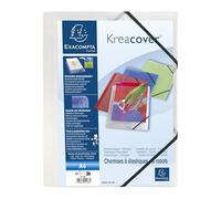 Exacompta - Ref 55188E - Kreacover Collection - Collection - Customisable PP Elastic Flap Folders - Suitable for A4 Documents, Translucent Polypropylene - Clear (Pack of 5)